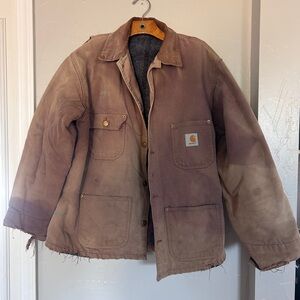 Vintage Carhartt Blanket-Lined Chore Coat – Distressed Patina
